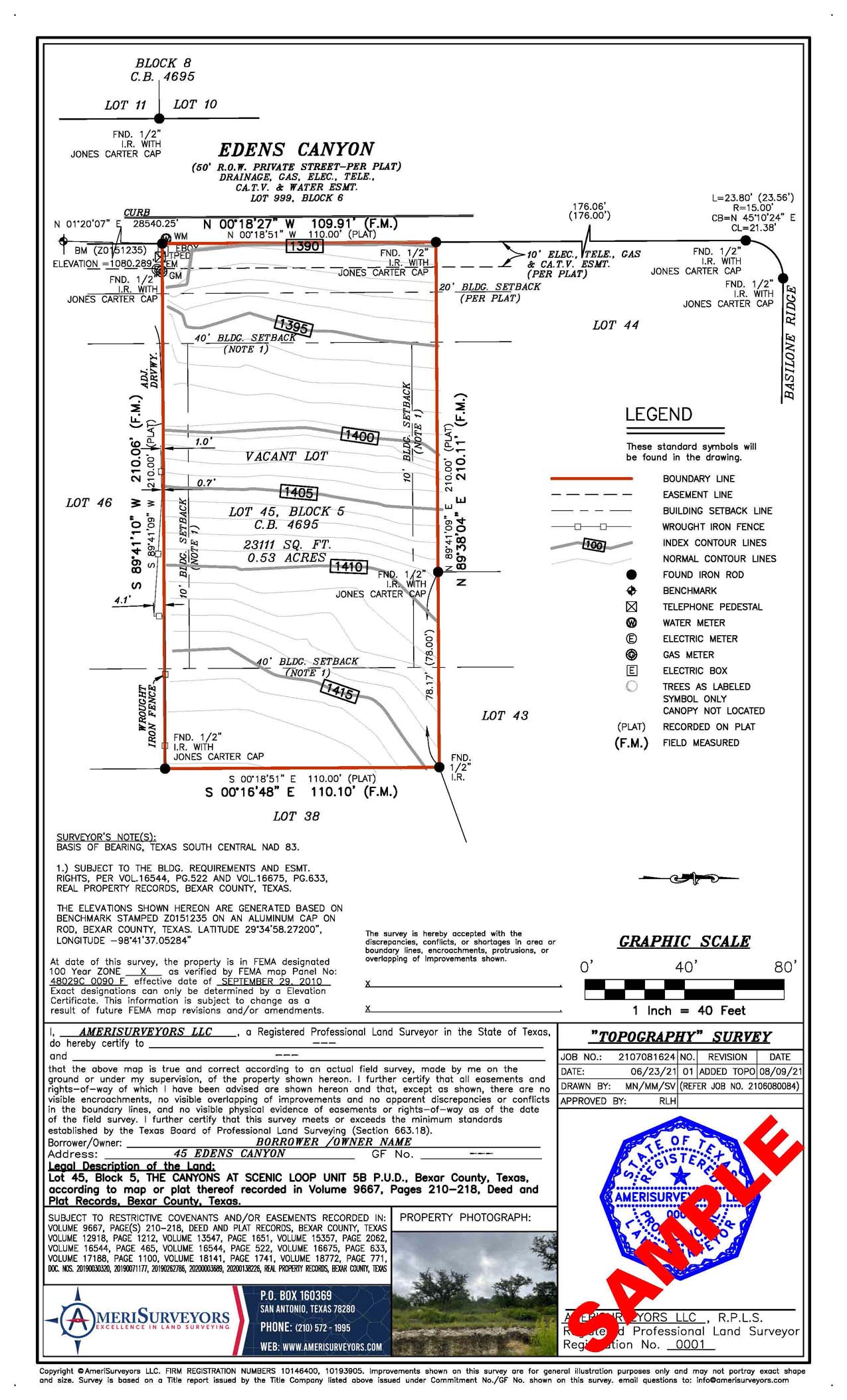 AmeriSurveyors Topographic Survey Sample